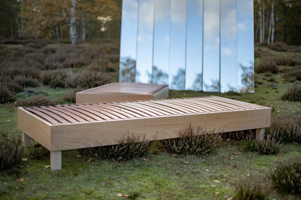 Sommier à Lattes 706 2 Photo Sommier lattes en Hêtre massif avec pied