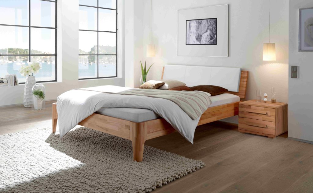 Cadre de lit Hasena - Fine Line - Pieds Xylo et tête de lit Varus