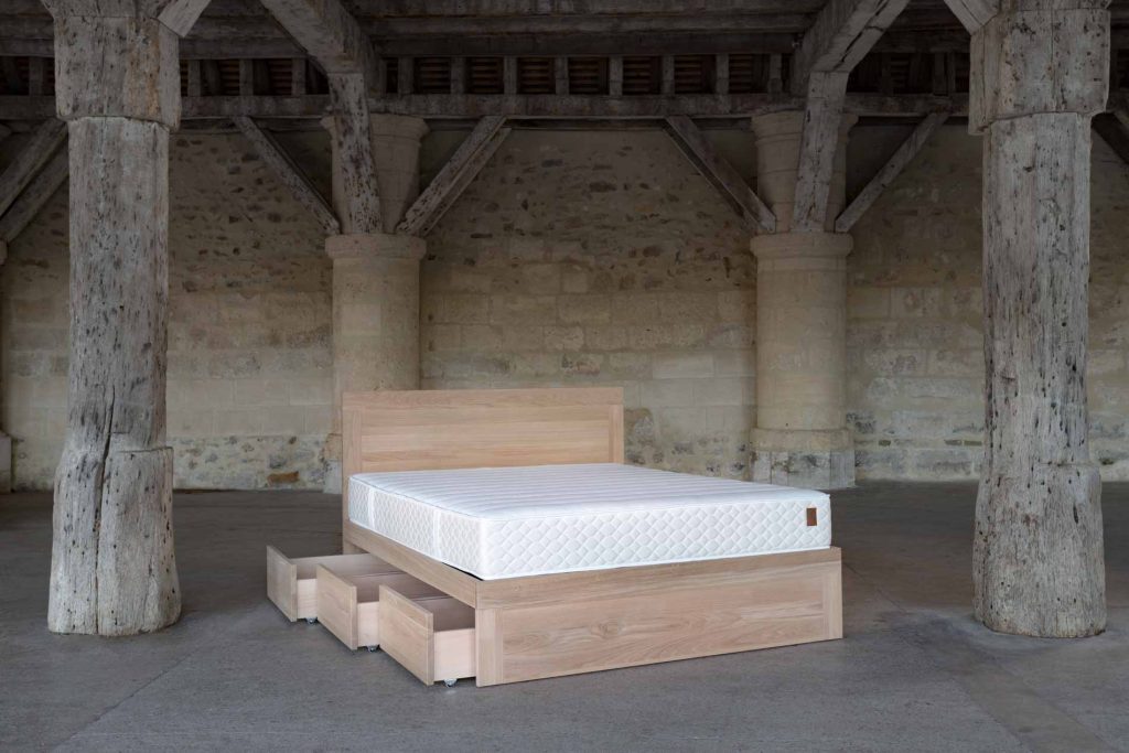 Lit tiroirs KANTE en Chêne massif