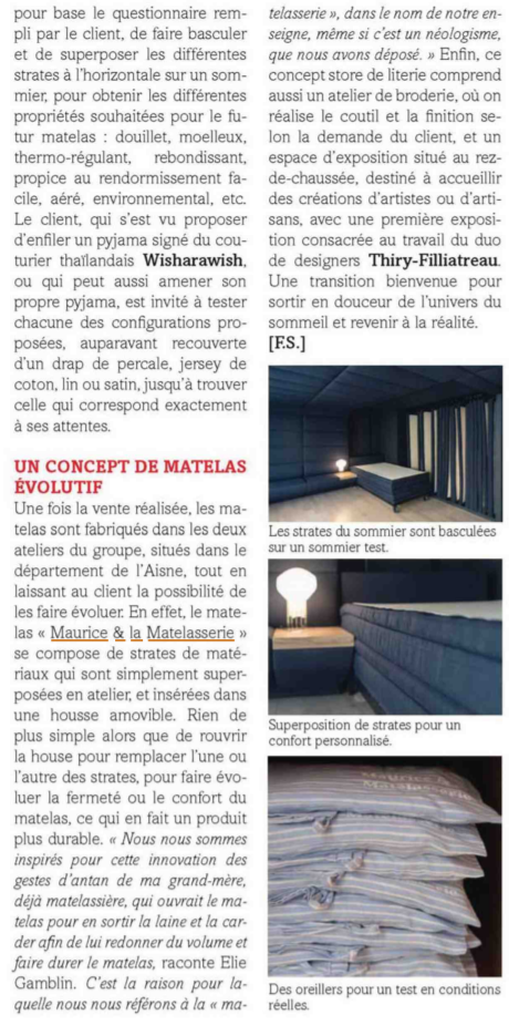 Article de presse magazine le courrier du meuble Page 2