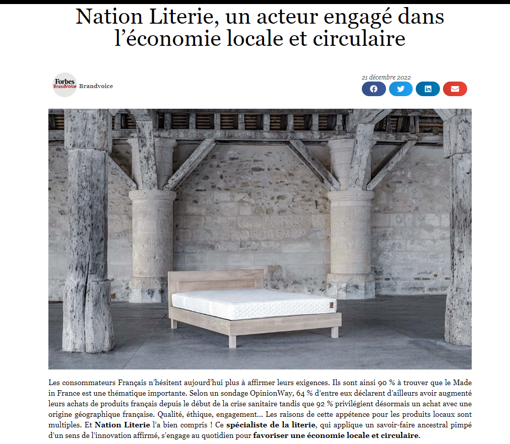 Nation Literie - Article de presse dans le magazine Forbes - Page 1