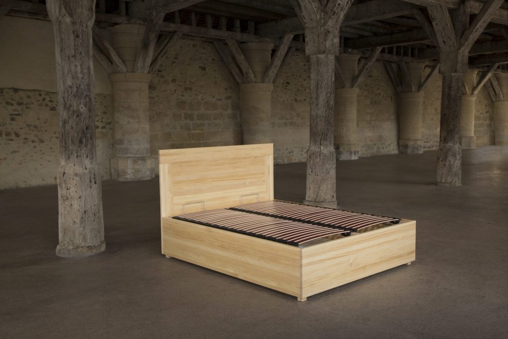 Lit Coffre en Pin massif Nino sans matelas