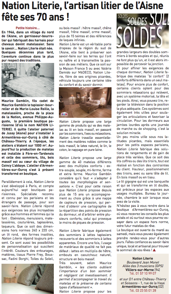 Article de presse magazine autant en emporte la marne