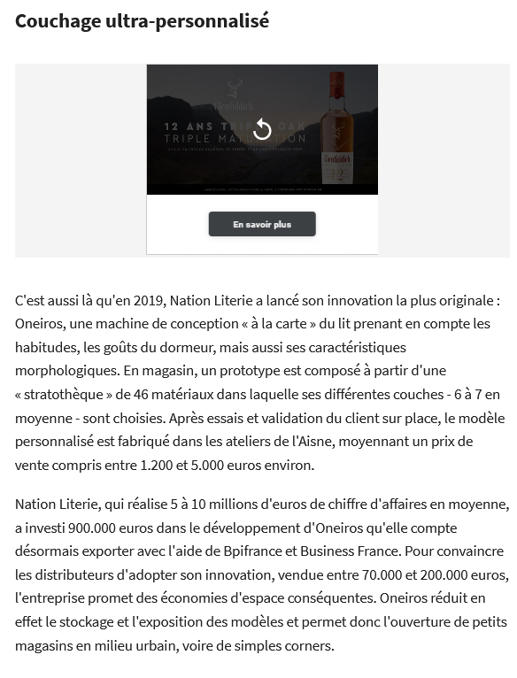 Nation Literie - Article de presse dans le magazine les échos page 3