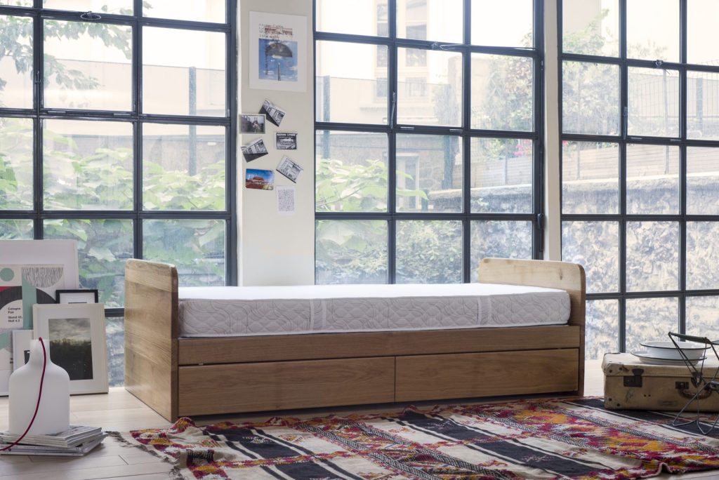 Lit Banquette Sur Mesure (Chêne / Frêne / Châtaignier Massif) 2 Lit enfant à tiroirs en Chêne massif Nation Literie