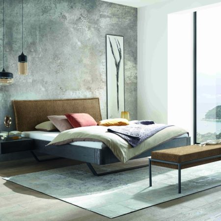 Cadre de lit Hasena Oak Line - Pieds Slitto et tête de lit Cussina