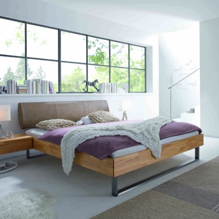 Cadre de lit Hasena : Wood Line / Pieds Indus et Tête de lit Elipsa