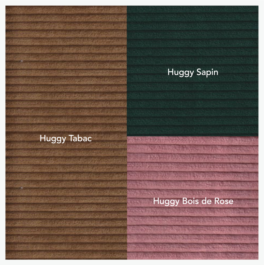 Lit Coffre Tissu COINCY (Velours Côtelé) 4 Gamme de tissu Huggy