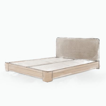 Illustration Cadre de lit JADE 3/4 en Hêtre massif