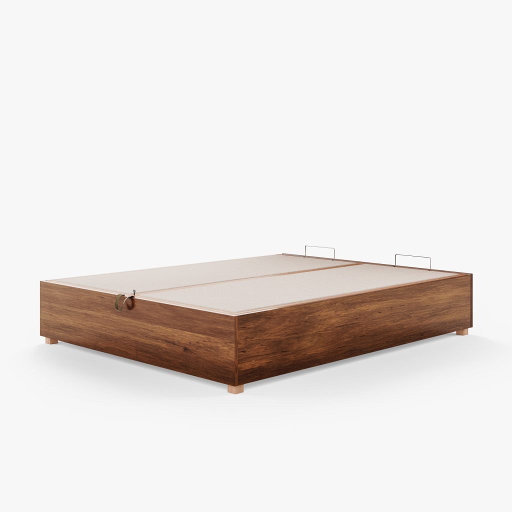 Lit Coffre Bois Massif Charme BIBO 2 Lit coffre BIBO Charme Teinté - Fermé