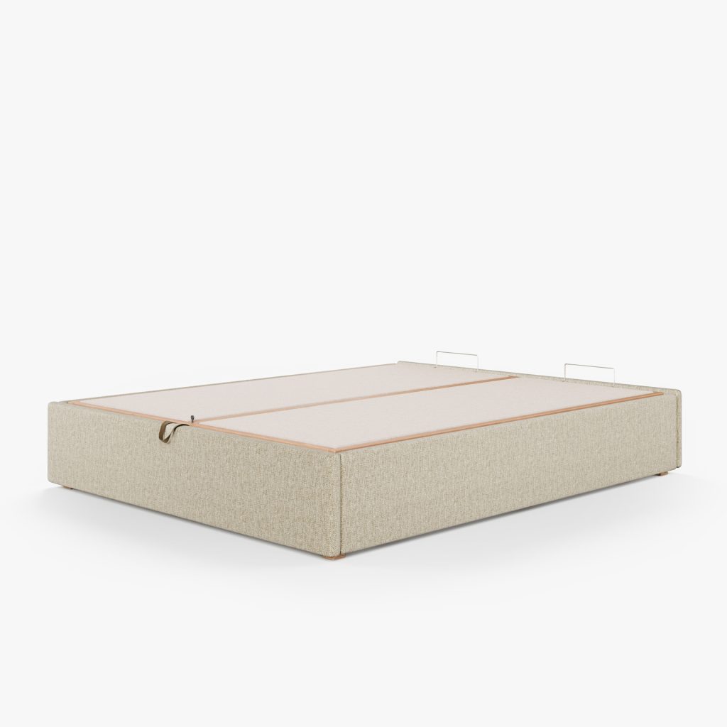 Lit Coffre Tissu CARO (Résistant aux Tâches) 2 Lit coffre CARO tissu résistant aux tâches - Fermé