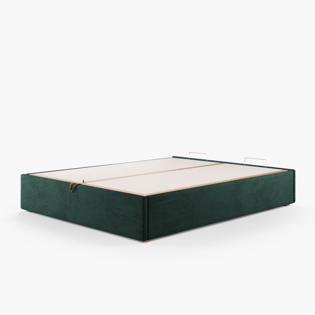 Lit Coffre Tissu CARO (Velours Côtelé) 2 Lit coffre CARO Velours Côtelé - Fermé