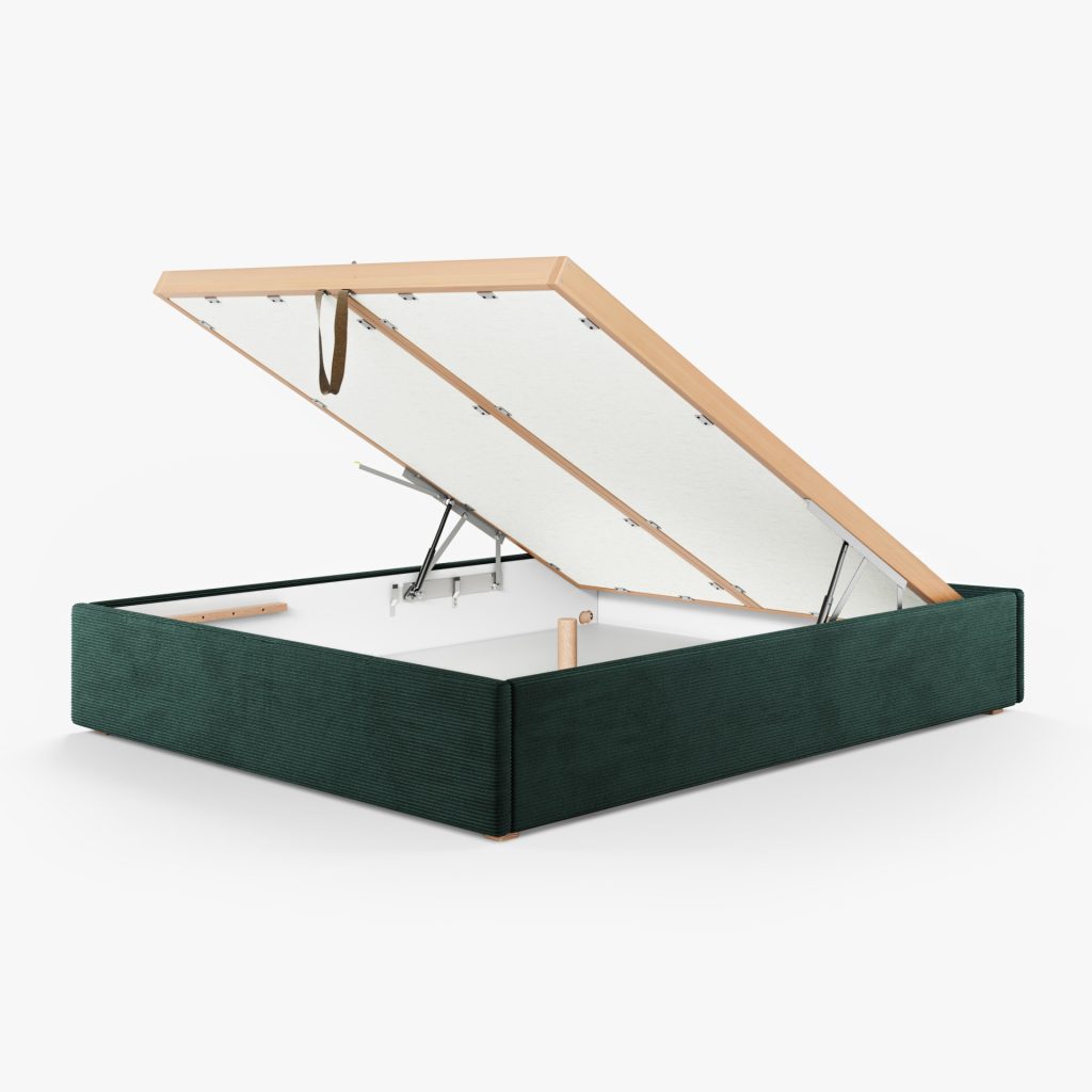 Lit Coffre Tissu COINCY (Velours Côtelé) 1 Lit coffre CARO Velours Côtelé