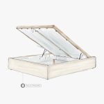 Lit Coffre Tissu COINCY (Bouclette) 15 Lit coffre Coincy Tissu Bouclette - Sans tête de lit