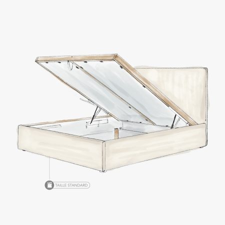 Lit coffre Coincy Tissu Bouclette