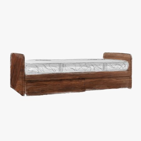 Dessin Lit Banquette en Charme Teinté