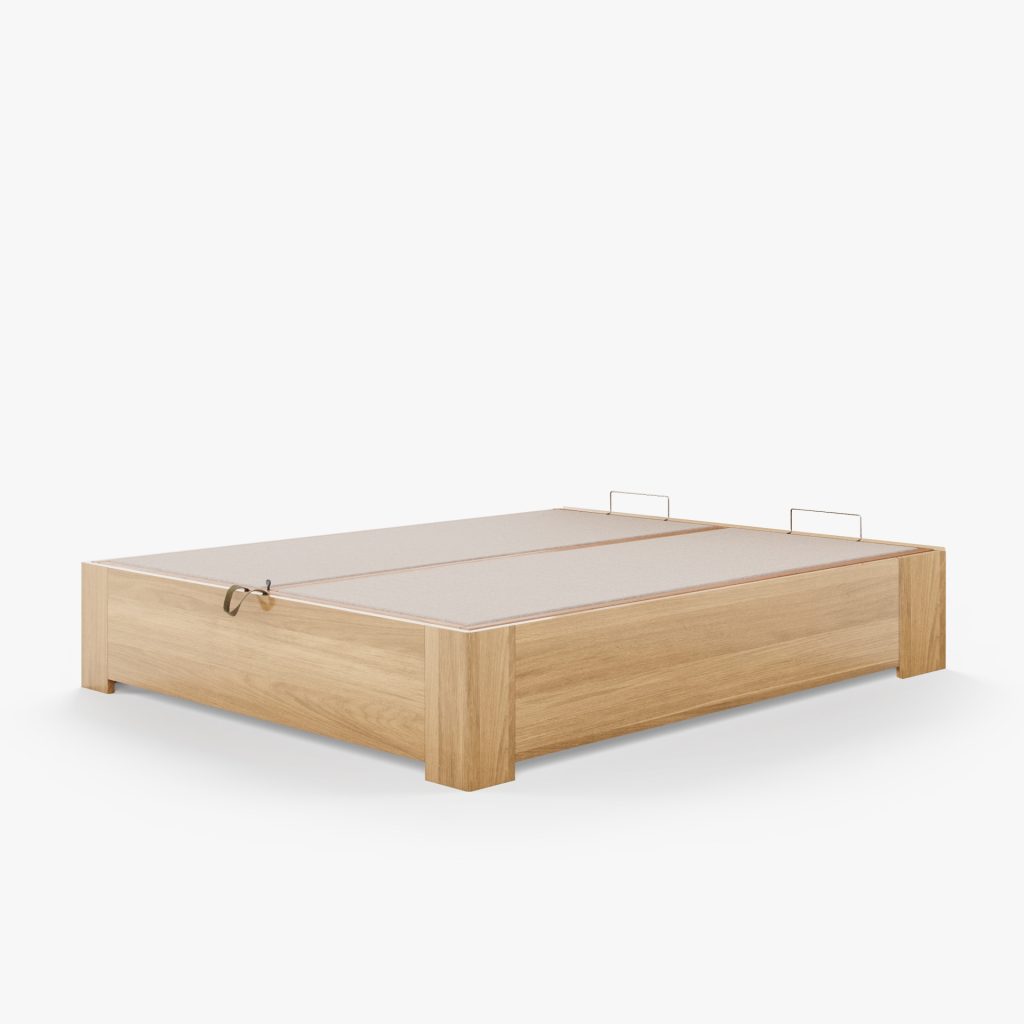 Lit Coffre Bois Massif Chêne JABO 2 Lit coffre JABO Chêne massif - Fermé