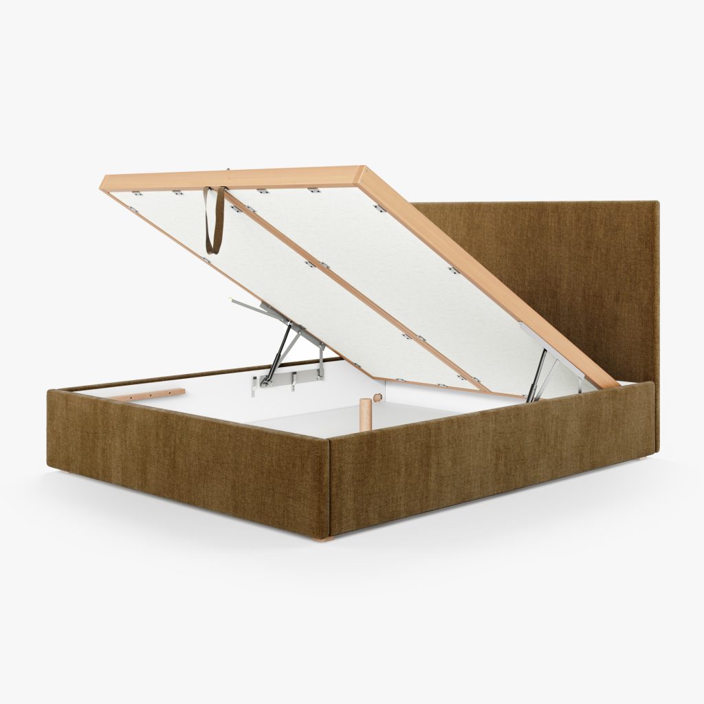 Lit Coffre Tissu CARY (Velours Chenille) 1 Lit coffre CARY Velours Chenille