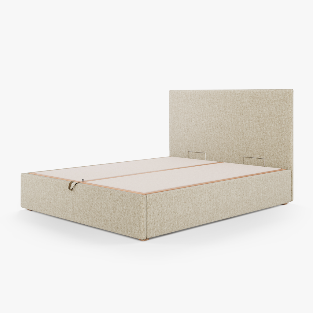 Lit Coffre Tissu CARY (Résistant aux Tâches) 2 Lit coffre CARY Tissu résistant aux tâches - Fermé