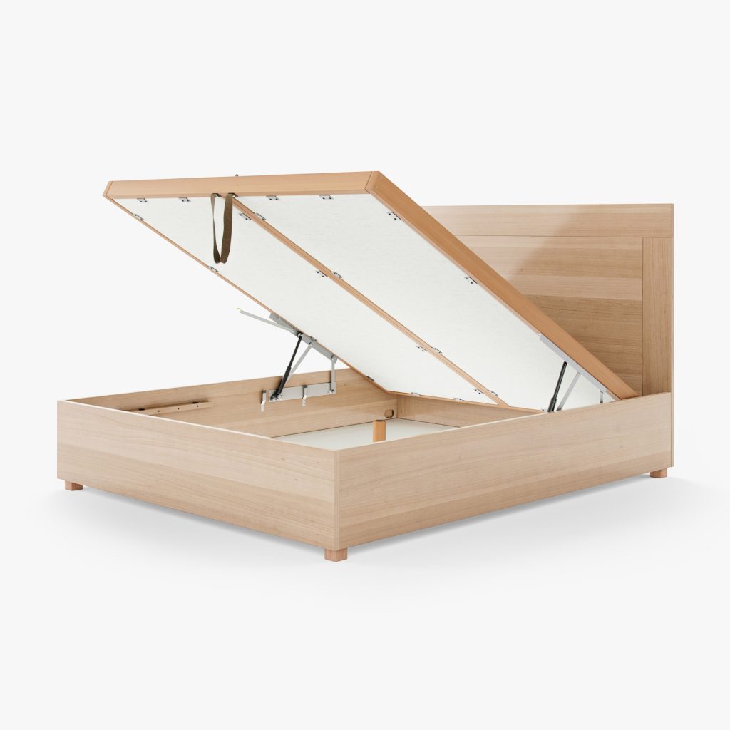 Lit Coffre Bois Massif Hêtre NINO 1 Lit coffre NINO Hêtre massif