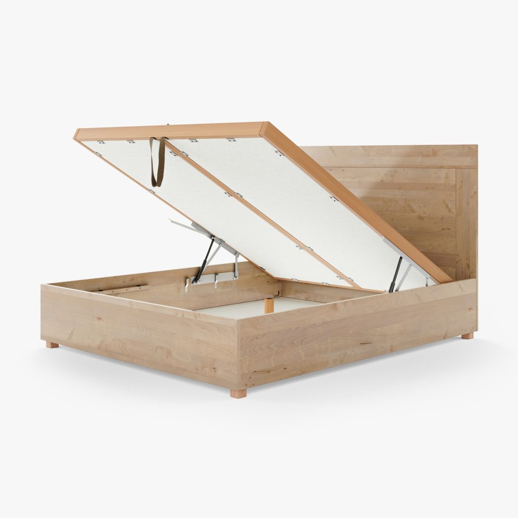 Lit Coffre Bois Massif Merisier NINO 1 Lit coffre NINO Merisier massif