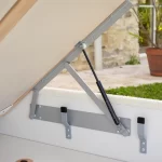 Lit Coffre Tissu COINCY (Velours Côtelé) 11 Vérins Lit coffre Bouclette