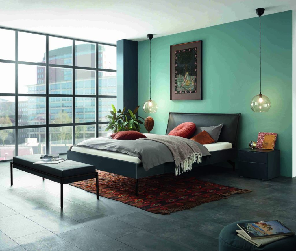 HASENA Top Line (Pieds Tondo + Tête Cussina) 3 Cadre de lit Hasena Top Line avec Pieds Tondo et Tête Cussina