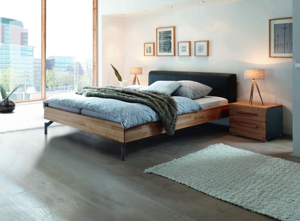 HASENA Wood Line (Pieds Tondo + Tête Ceneri) 3 Cadre de lit Hasena Wood Line - Pieds Tondo et Tête de lit Ceneri