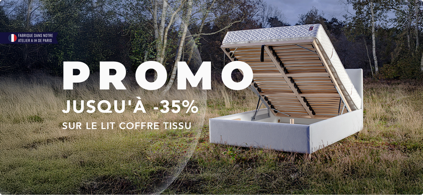 Group 128 Lit coffre Tissu