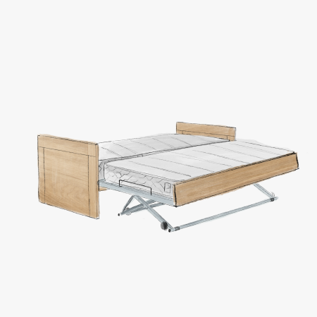 MED ILUSTRA GIGOGNE PULL UP CHENE Canapé Convertible Gigogne (Chêne / Frêne / Châtaignier Massif)