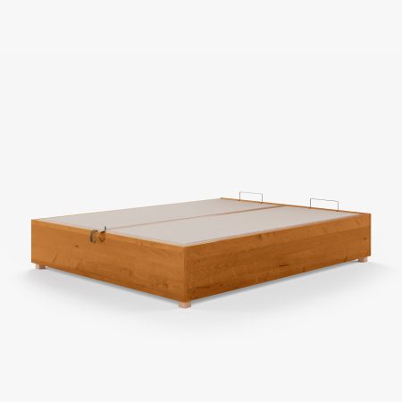 Lit coffre BIBO en Merisier Teinté (Fermé) - Sans tête de lit